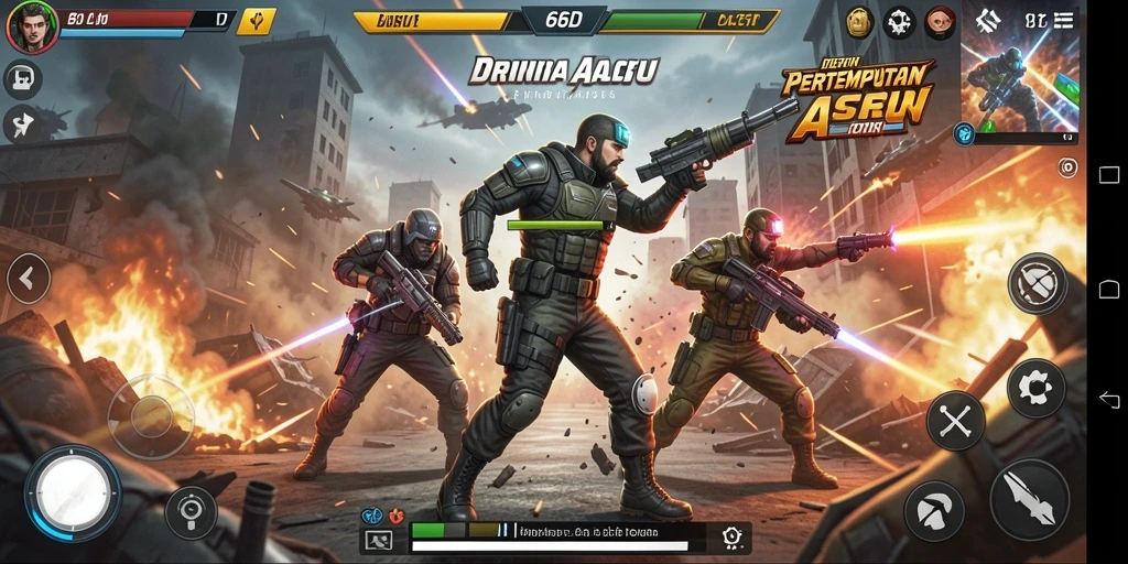 Menampilkan aksi seru dalam gameplay 66D yang menantang.
