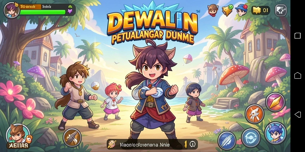 Screenshot DEWALIN menampilkan pertarungan yang dinamis di dunia Anime.