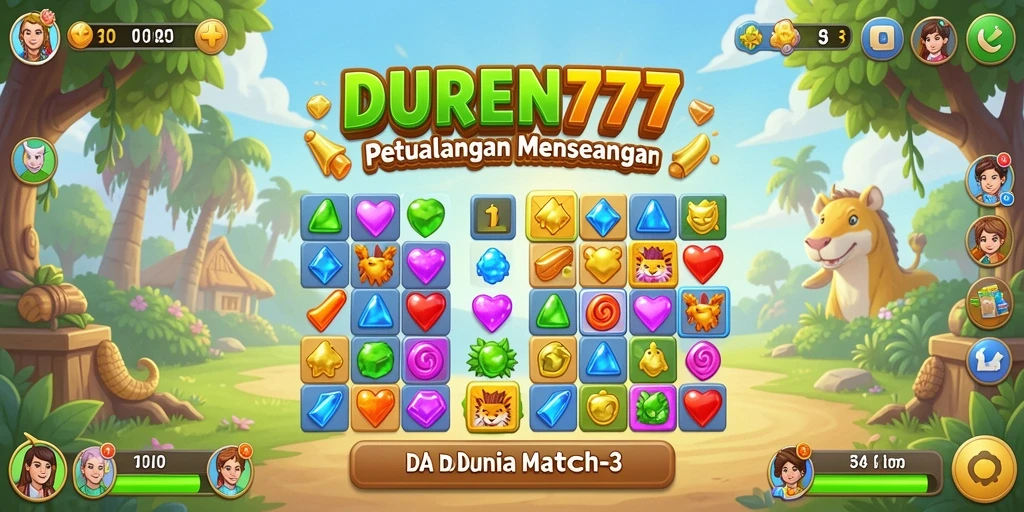 Screenshot permainan DUREN777 dengan tampilan durian yang cerah di level challenging.