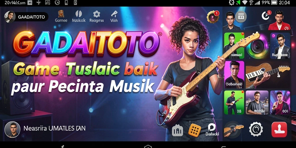 Tampilan gameplay GADAITOTO dengan berbagai instrumen musik yang menarik.