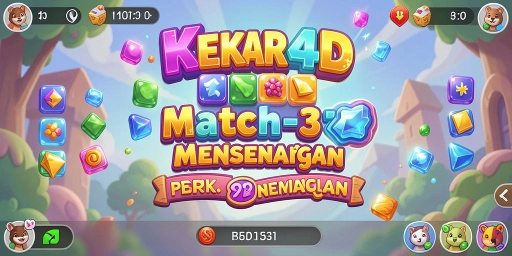Screenshot gameplay KEKAR4D menampilkan momen seru mencocokkan item.