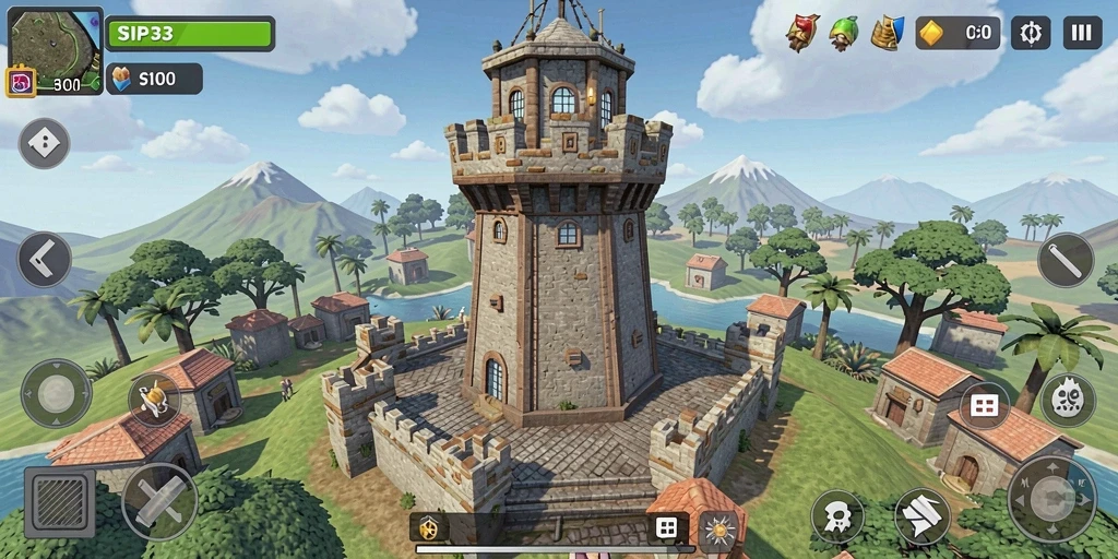 Screenshot SIP33 menunjukkan aksi menara defensif yang dramatis.