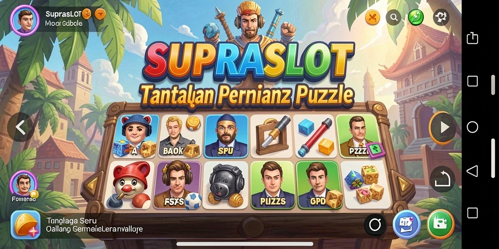 Tampilan permainan puzzle SUPRASLOT yang menarik dan menantang.